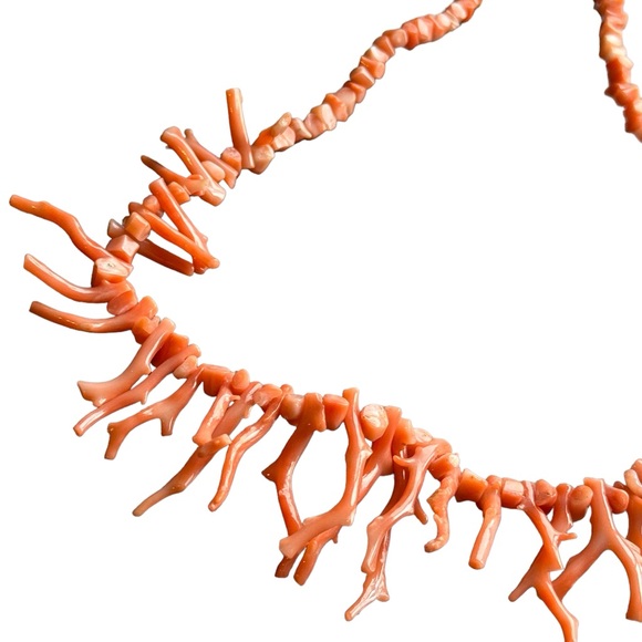 Vintage 1950s Angel skin coral neckkace Handmade - Picture 3 of 6